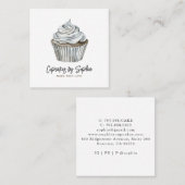 Cupcake Baker Bakery Chef Catering Vierkante Visitekaartje (Voorkant / Achterkant)