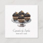 Cupcake Baker Bakery Chef Catering Vierkante Visitekaartje (Voorkant)