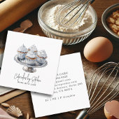 Cupcake Baker Bakery Chef Catering Vierkante Visitekaartje