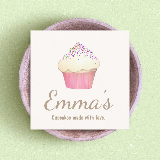 Cupcake Baker Bakery Chef Catering Vierkante Visitekaartje