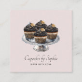 Cupcake Baker Bakery Chef Catering Vierkante Visitekaartje (Voorkant)