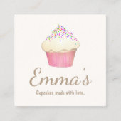 Cupcake Baker Bakery Chef Catering Vierkante Visitekaartje (Voorkant)