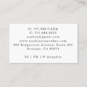 Cupcake Baker Bakery Chef Catering Visitekaartje (Achterkant)