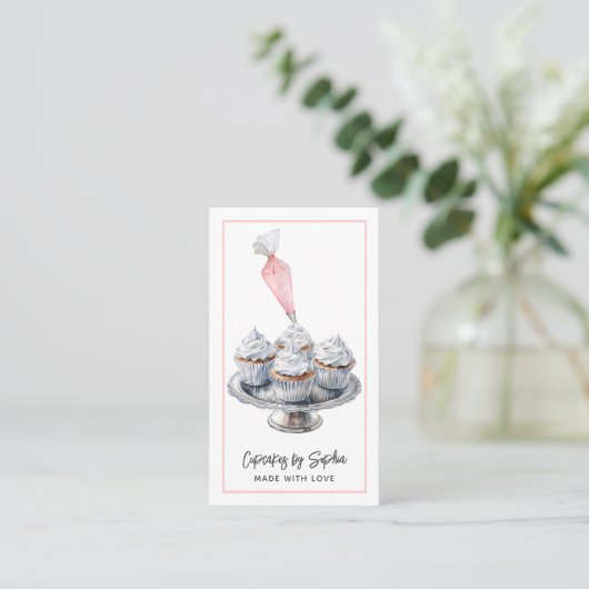 Cupcake Baker Bakery Pastry Chef Catering Visitekaartje (Staand voorkant)