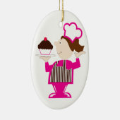 Cupcake Baker Keramisch Ornament (Rechts)