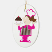 Cupcake Baker Keramisch Ornament (Links)