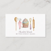 Cupcake Baker Pastry Chef Baker's Utensils Visitekaartje (Voorkant)