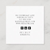 Cupcake Baker Pastry Chef Vierkante Visitekaartje (Achterkant)