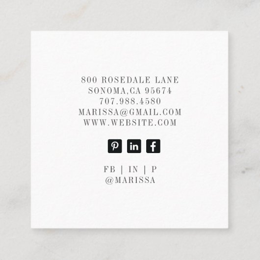 Cupcake Baker Pastry Chef Vierkante Visitekaartje (Achterkant)