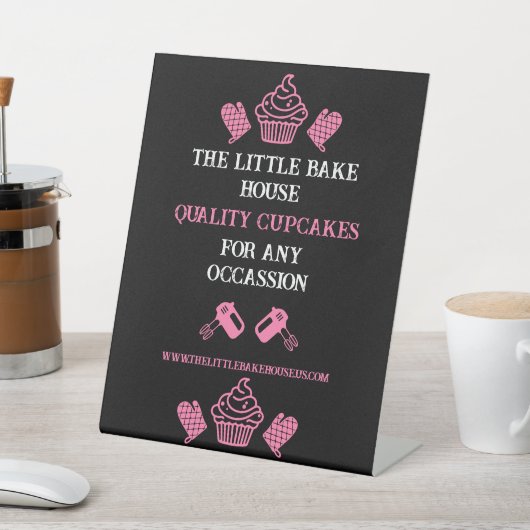 Cupcake Baker Reclamebord Met Voetstuk (Insitu)