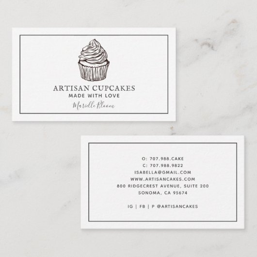 Cupcake Baker Visitekaartje (Voorkant / Achterkant)