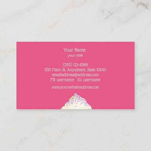 Cupcake Baker Visitekaartje (Achterkant)