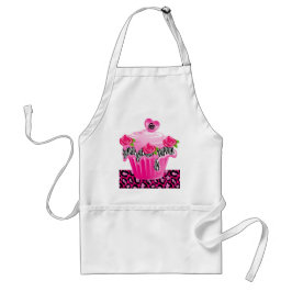 Cupcake Baker's Apron Cute Pink Black Zebra Roos Standaard Schort