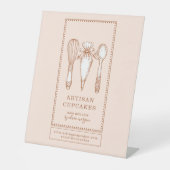 Cupcake Bakery Baking Utensils  Reclamebord Met Voetstuk (Voorkant)