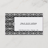 Cupcake Bakery Black White Damask Visitekaartje (Achterkant)