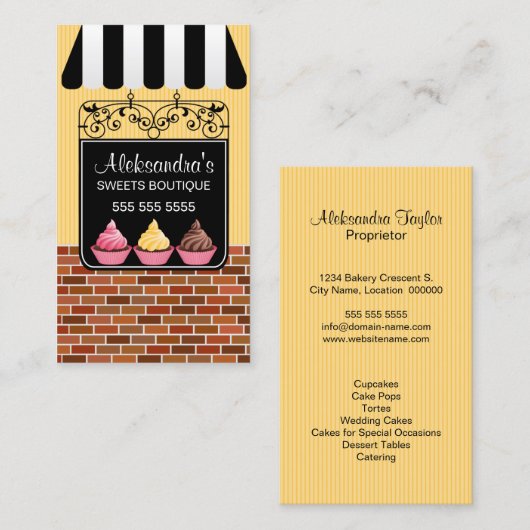 Cupcake Bakery Boutique Visitekaartje (Voorkant / Achterkant)