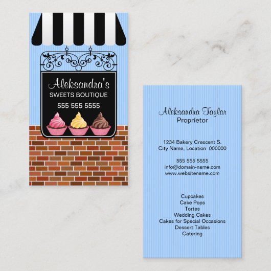 Cupcake Bakery Boutique Visitekaartje (Voorkant / Achterkant)