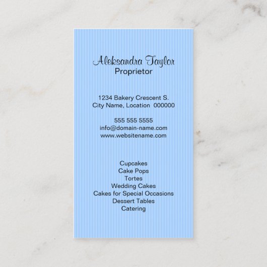 Cupcake Bakery Boutique Visitekaartje (Achterkant)