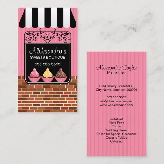 Cupcake Bakery Boutique Visitekaartje (Voorkant / Achterkant)