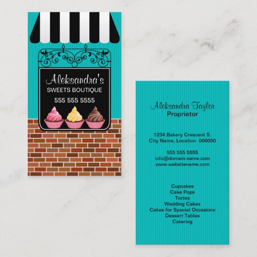 Cupcake Bakery Boutique Visitekaartje (Voorkant / Achterkant)
