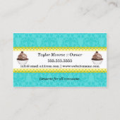Cupcake Bakery Damask Scalloped Border Visitekaartje (Achterkant)