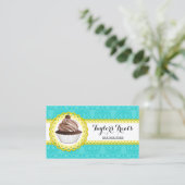 Cupcake Bakery Damask Scalloped Border Visitekaartje (Staand voorkant)