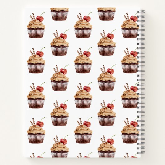 Cupcake Bakery Dessert Recipe Cookbook Notitieboek (Achterkant)