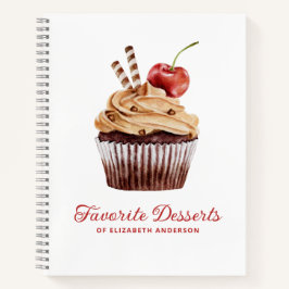 Cupcake Bakery Dessert Recipe Cookbook Notitieboek