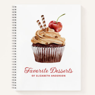 Cupcake Bakery Dessert Recipe Cookbook Notitieboek