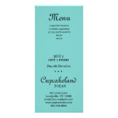 Cupcake Bakery Desserts Flower Damask Blue Reclamekaart (Achterkant)