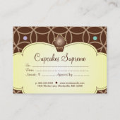 Cupcake Bakery Gift Certificate Stip White Yellow Kortingskaartje (Achterkant)