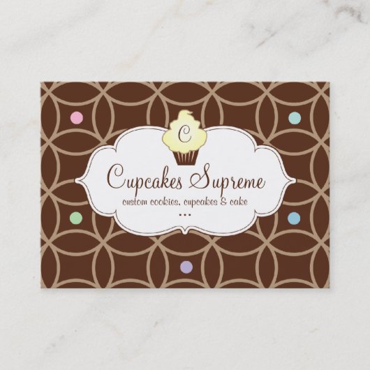 Cupcake Bakery Gift Certificate Stip White Yellow Kortingskaartje (Voorkant)