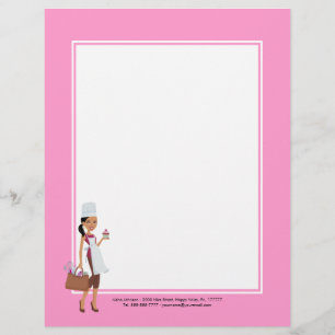 Cupcake Bakery Letterhead African American #1 Briefhoofd Sjabloon