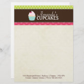 Cupcake Bakery Letterhead Briefhoofd Ontwerp (Voorkant / Achterkant)