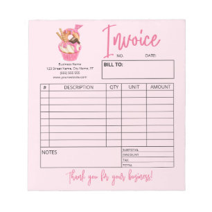 Cupcake Bakery Logo Order Form Factuur Notitieblok