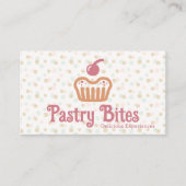 Cupcake Bakery Logo | Polka Dot Pattern Visitekaartje (Voorkant)