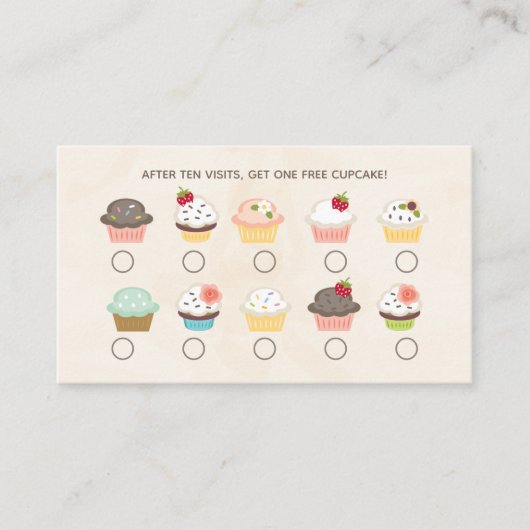 Cupcake Bakery Loyalty-kaart Visitekaartje (Voorkant)
