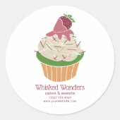 Cupcake Bakery Pastry Chef Ronde Sticker (Voorkant)