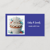 Cupcake Bakery Pastry Chef Snowflakes Visitekaartje (Voorkant)