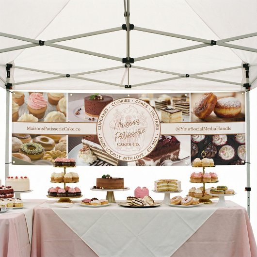 Cupcake Bakery Pastry Photo Collage Market Booth Spandoek