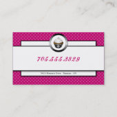 Cupcake Bakery Pink White Monogram Visitekaartje (Achterkant)