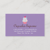 Cupcake Bakery Polka Dots Paars Heart 2 Visitekaartje (Achterkant)