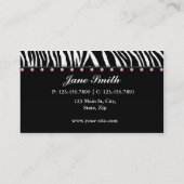 Cupcake Bakery Zebra Print Pink Elegant Moderne Visitekaartje (Achterkant)