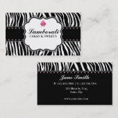 Cupcake Bakery Zebra Print Pink Elegant Moderne Visitekaartje (Voorkant / Achterkant)