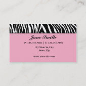 Cupcake Bakery Zebra Print Pink Elegant Moderne Visitekaartje (Achterkant)
