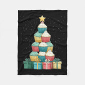 Cupcake Baking Baker Christmas Tree Xmas  Fleece Deken (Voorkant)