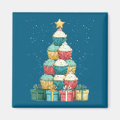 Cupcake Baking Baker Christmas Tree Xmas  Magneet (Voorkant)
