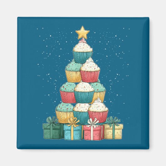 Cupcake Baking Baker Christmas Tree Xmas Magneet (Voorkant)