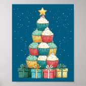 Cupcake Baking Baker Christmas Tree Xmas  Poster (Voorkant)