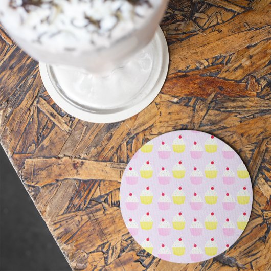 Cupcake Baking Birthday Ronde Kartonnen Onderzetter